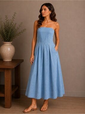 Elegant Blue A-Line Women's Skirt